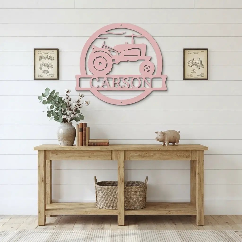 Personalized Tractor Metal Wall Art | Custom Farm Name Sign | Farmer Metal Sign | Rustic Farmhouse Decor | Country Wall Art | Made in USA