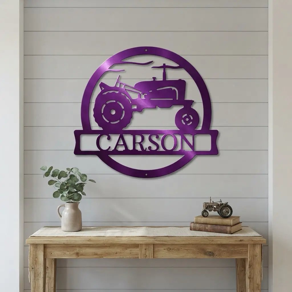 Personalized Tractor Metal Wall Art | Custom Farm Name Sign | Farmer Metal Sign | Rustic Farmhouse Decor | Country Wall Art | Made in USA