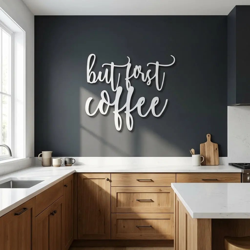 But First Coffee Quote Indoor Outdoor Steel Wall Sign Metal Art