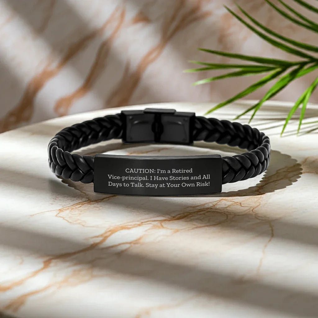 Funny Vice-principal Gifts: Interlaced Leather Bracelet for Him or Her, With Stories to Share and Memorable Days - Gifts from Friends, Family, or Coworkers