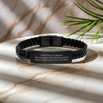 Funny Vice-principal Gifts: Interlaced Leather Bracelet for Him or Her, With Stories to Share and Memorable Days - Gifts from Friends, Family, or Coworkers