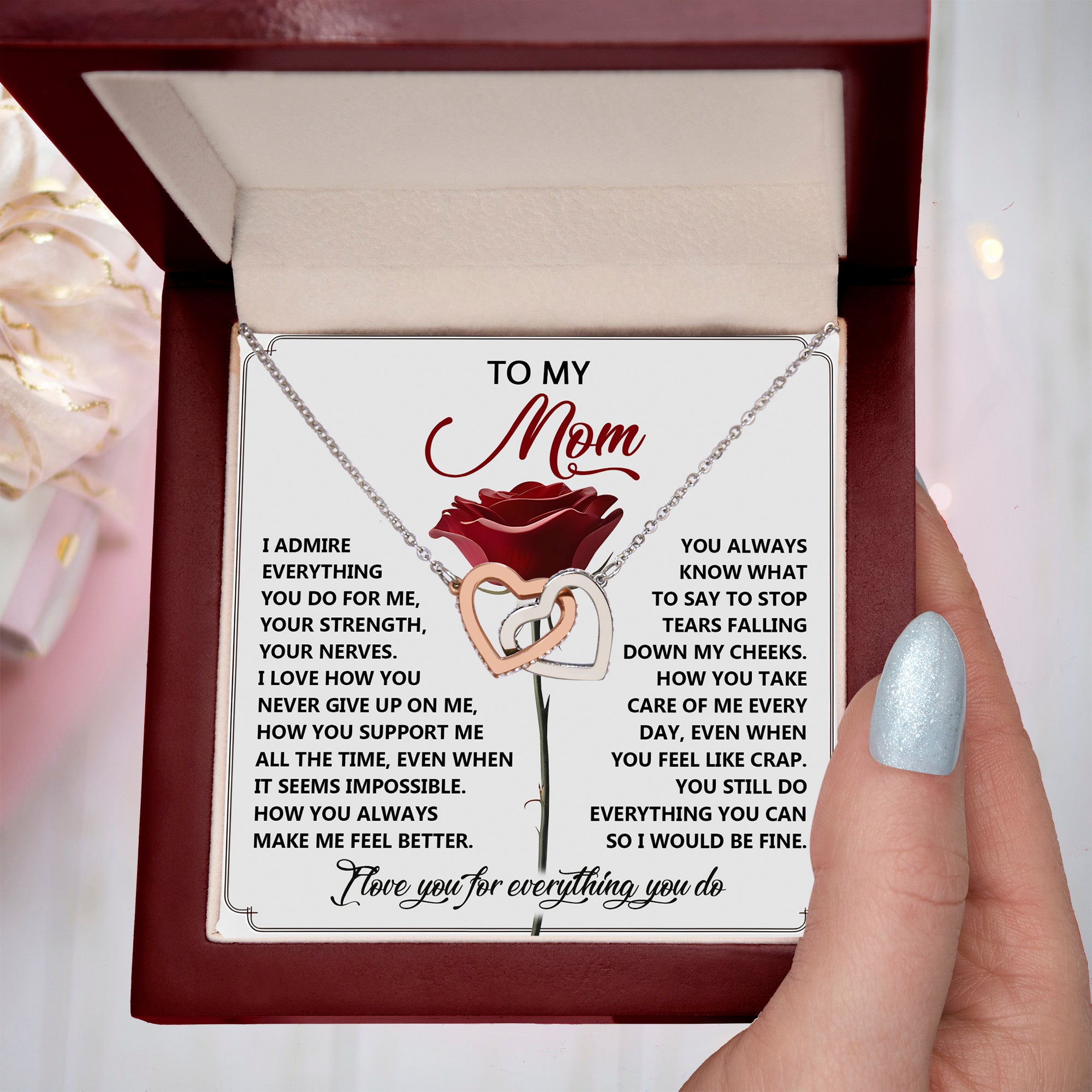 To My Mom - Everything You Do - Honest and Heartfelt Necklace Gift of Gratitude - Mallard Moon Gift Shop