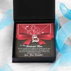 To My Wonderful Mom All I Am is Because of You Love Your Daughter Heart Pendant Necklace