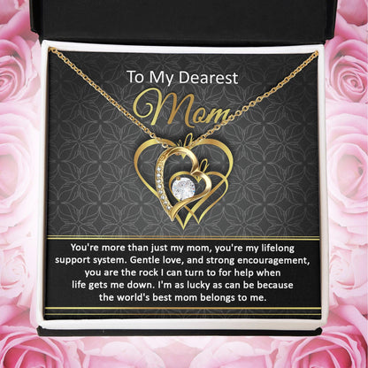 To My Dearest Mom You Are My Rock Forever Love Heart Pendant Necklace - Mallard Moon Gift Shop