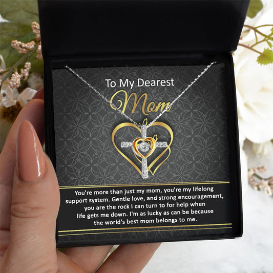 To My Dearest Mom You Are My Rock Cross Pendant Necklace - Mallard Moon Gift Shop