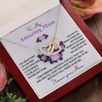 Mom, I am Forever Grateful, Without You, There is No Me - Interlocking Hearts Pendant Necklace Mother's Day, Birthday Gift