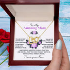 Mom, I am Forever Grateful, Without You, There is No Me - Interlocking Hearts Pendant Necklace Mother's Day, Birthday Gift