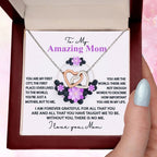 Mom, I am Forever Grateful, Without You, There is No Me - Interlocking Hearts Pendant Necklace Mother's Day, Birthday Gift