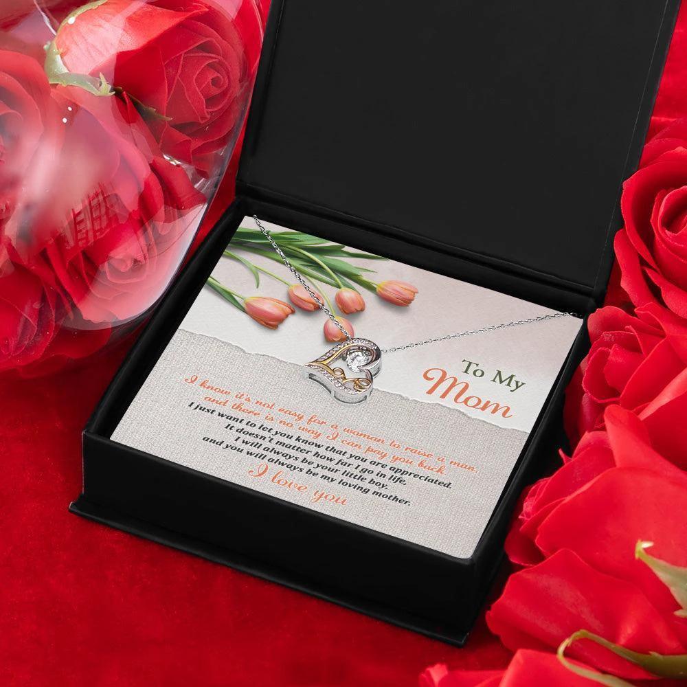 To My Mom, I Will Always Be Your Little Boy Heart Pendant Necklace