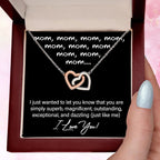 To My Mom You are Dazzling Just Like Me Interlocking Hearts Necklace