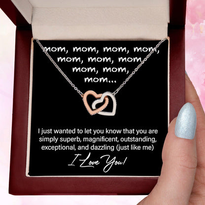 To My Mom You are Dazzling Just Like Me Interlocking Hearts Necklace - Mallard Moon Gift Shop