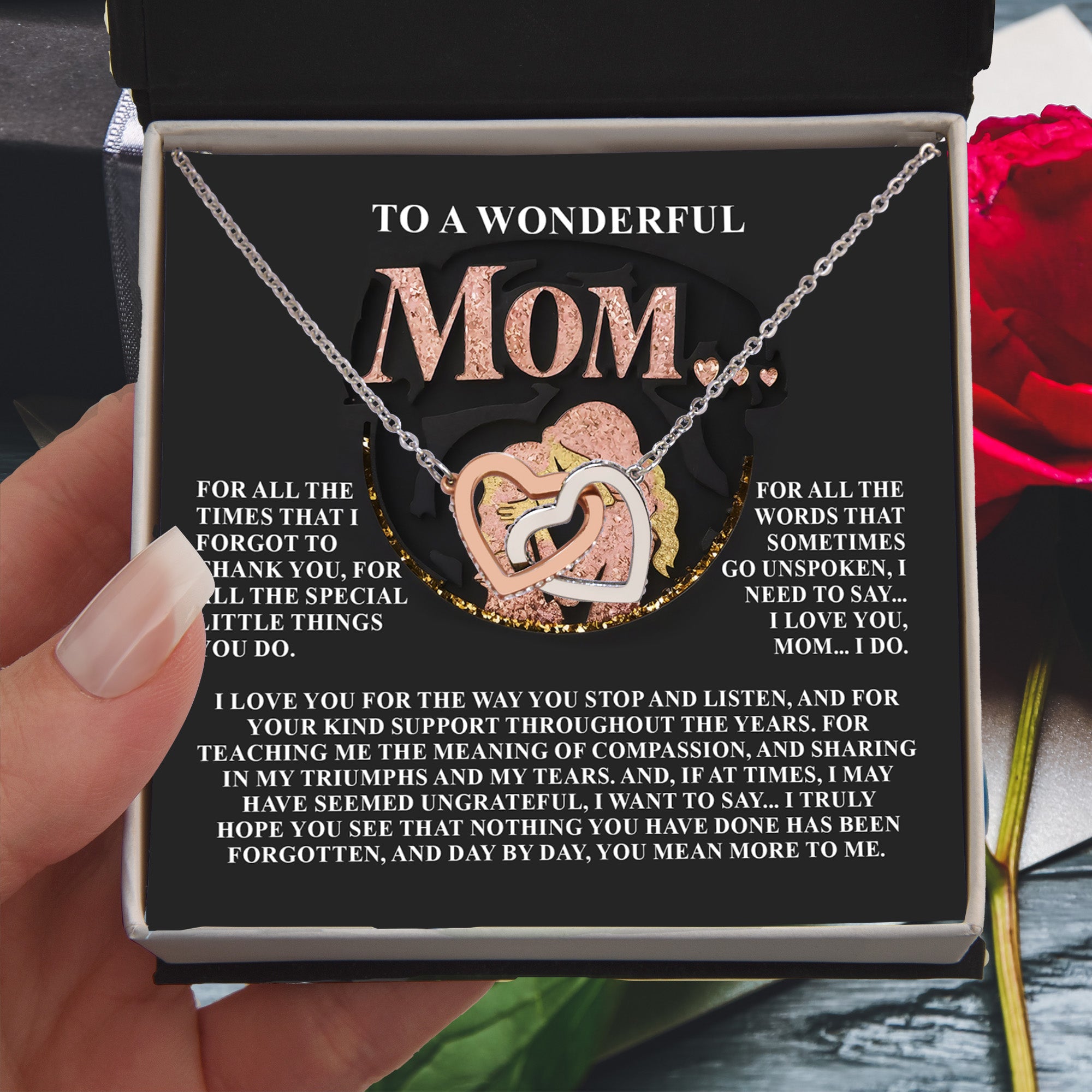 Gift for Mom – Day by Day, You Mean More to Me – Necklace with Message of Gratitude - Mallard Moon Gift Shop