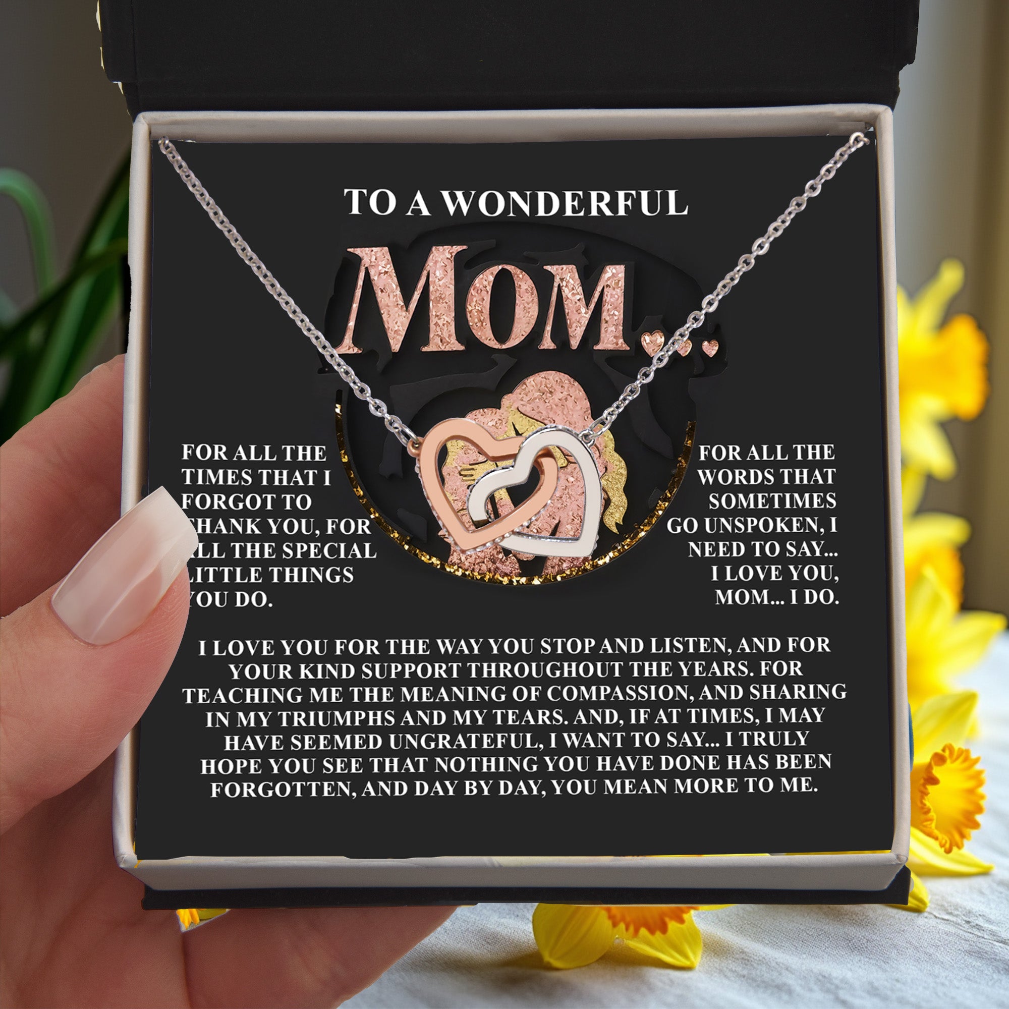 Gift for Mom – Day by Day, You Mean More to Me – Necklace with Message of Gratitude - Mallard Moon Gift Shop