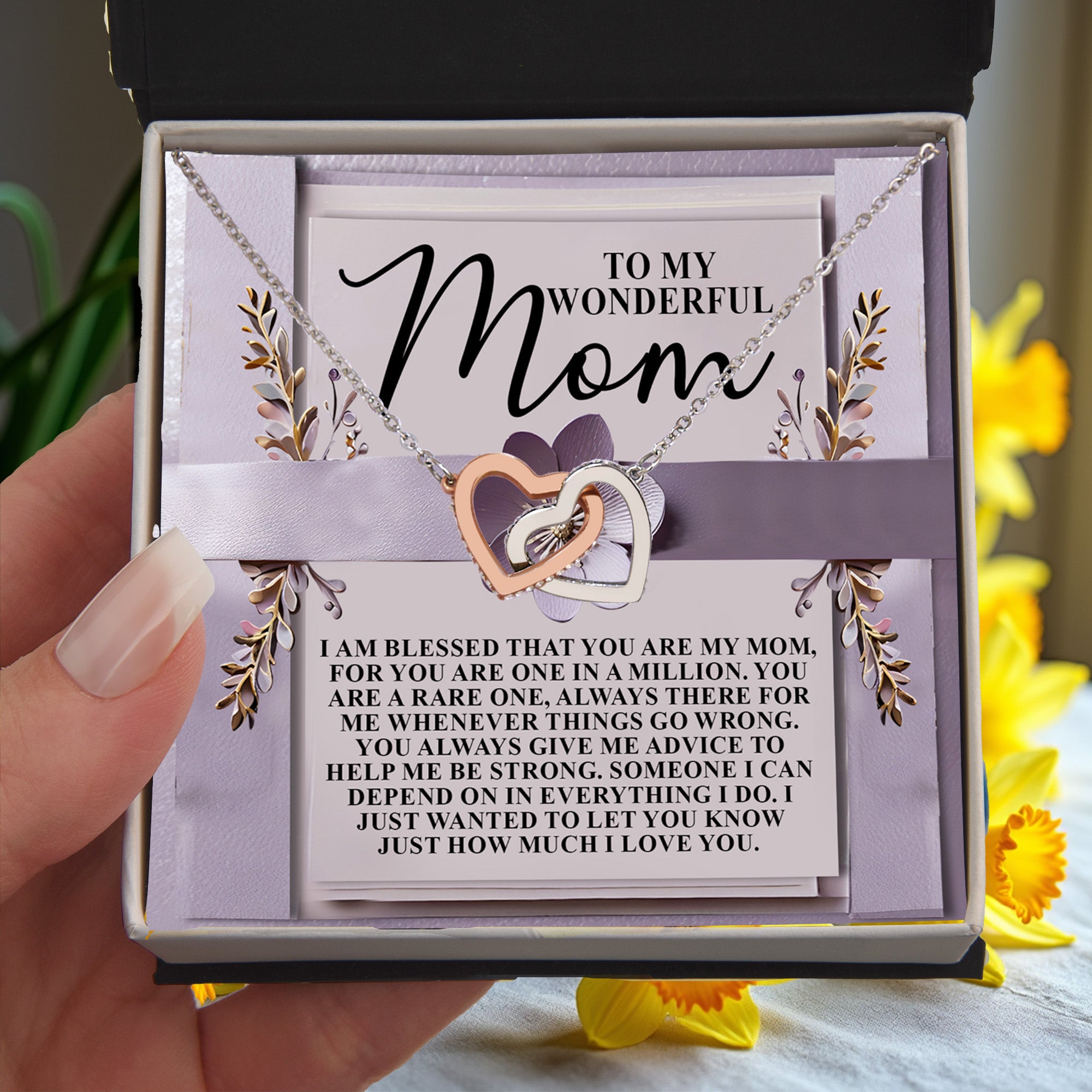 To My Wonderful Mom – You Are One in a Million – Heartfelt Necklace Gift with a Message of Love and Gratitude - Mallard Moon Gift Shop