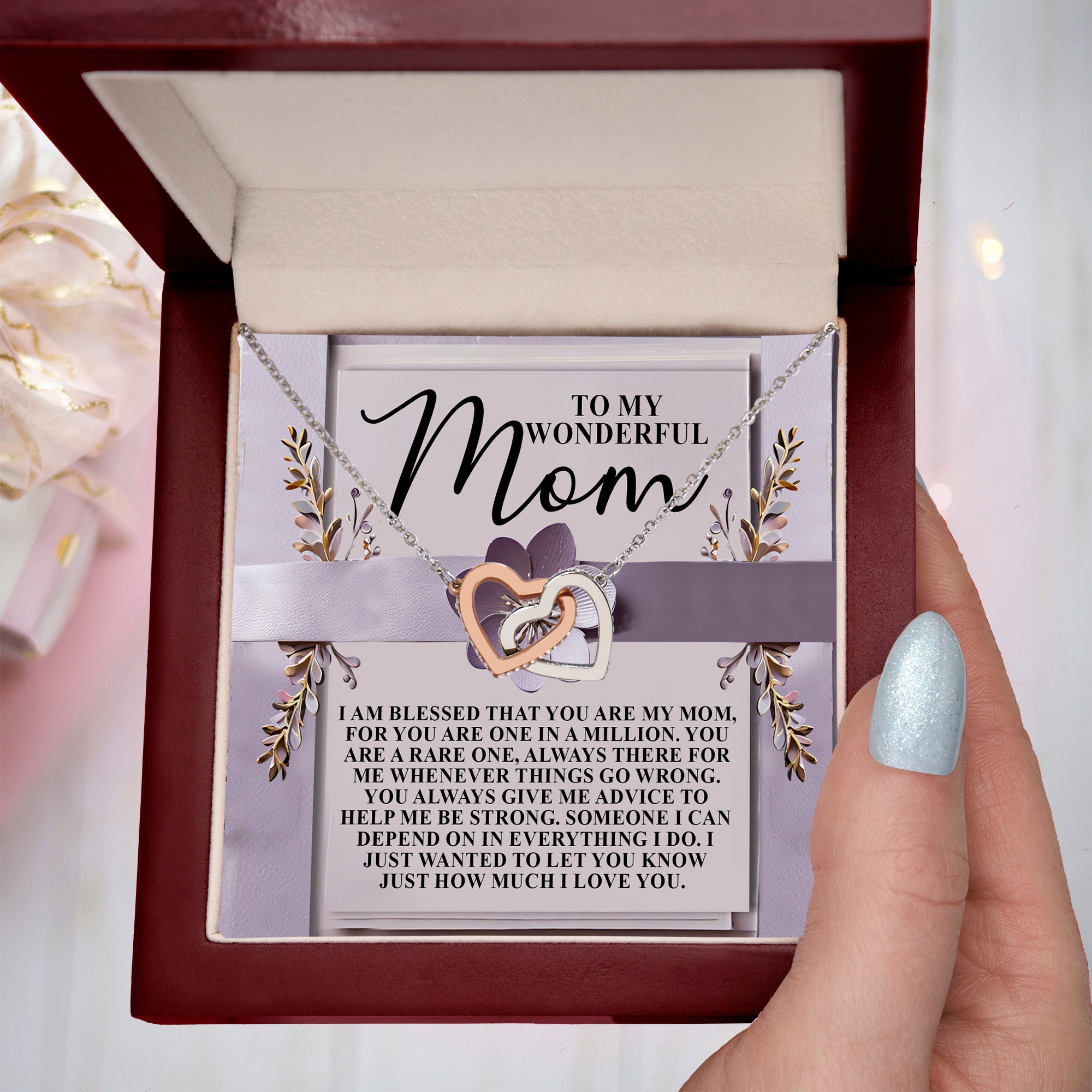 To My Wonderful Mom – You Are One in a Million – Heartfelt Necklace Gift with a Message of Love and Gratitude - Mallard Moon Gift Shop