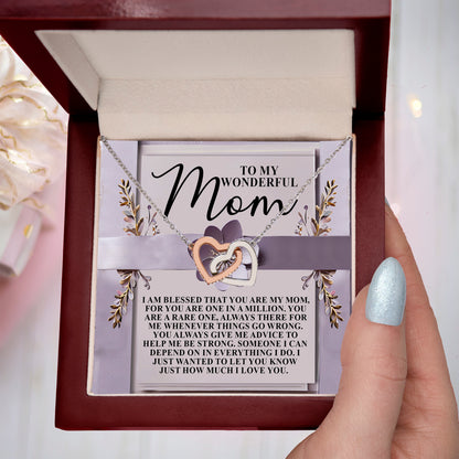 To My Wonderful Mom – You Are One in a Million – Heartfelt Necklace Gift with a Message of Love and Gratitude - Mallard Moon Gift Shop