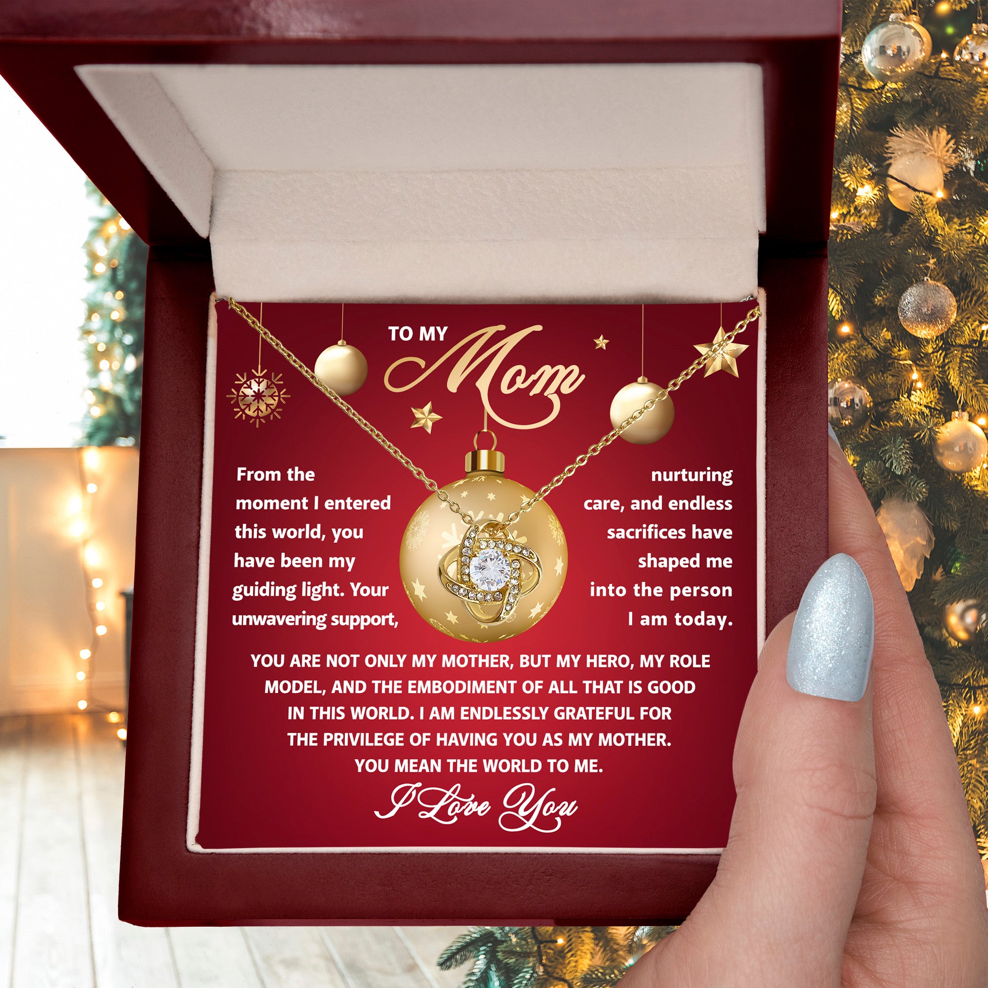 Gift for Mom - My Guiding Light - Love Knot Necklace - Mallard Moon Gift Shop