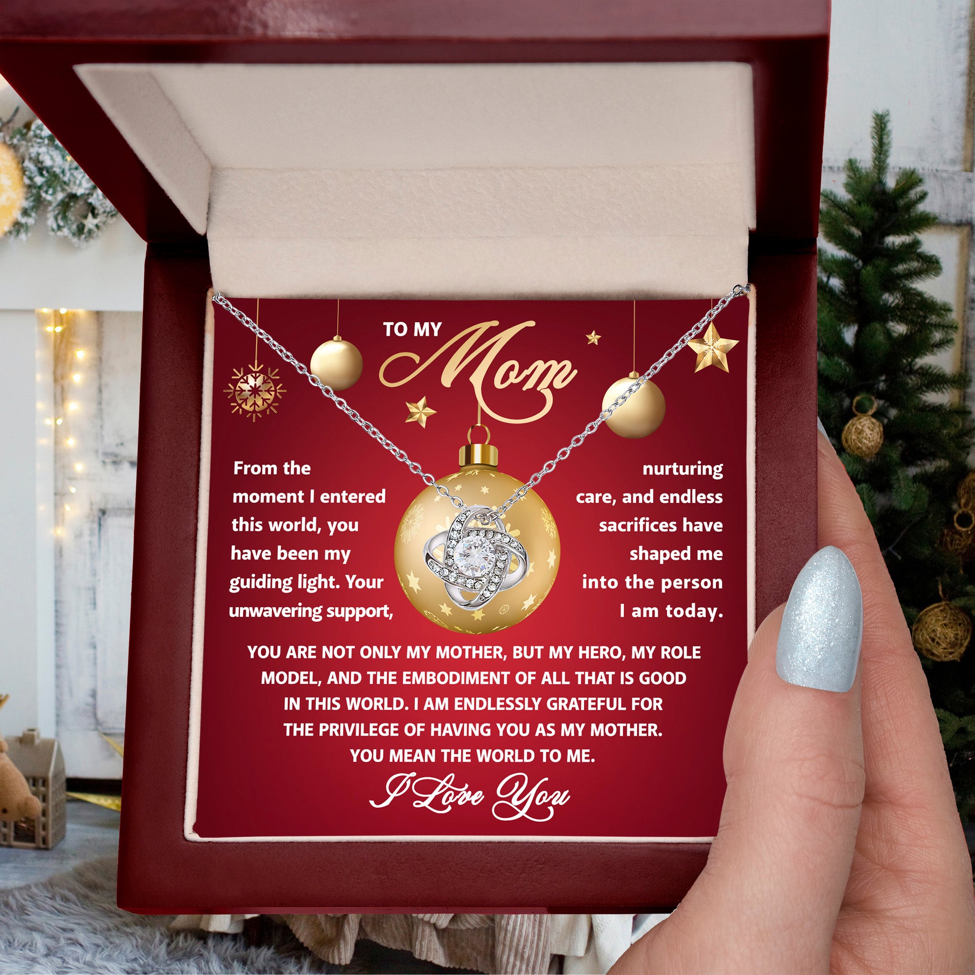 Gift for Mom - My Guiding Light - Love Knot Necklace - Mallard Moon Gift Shop