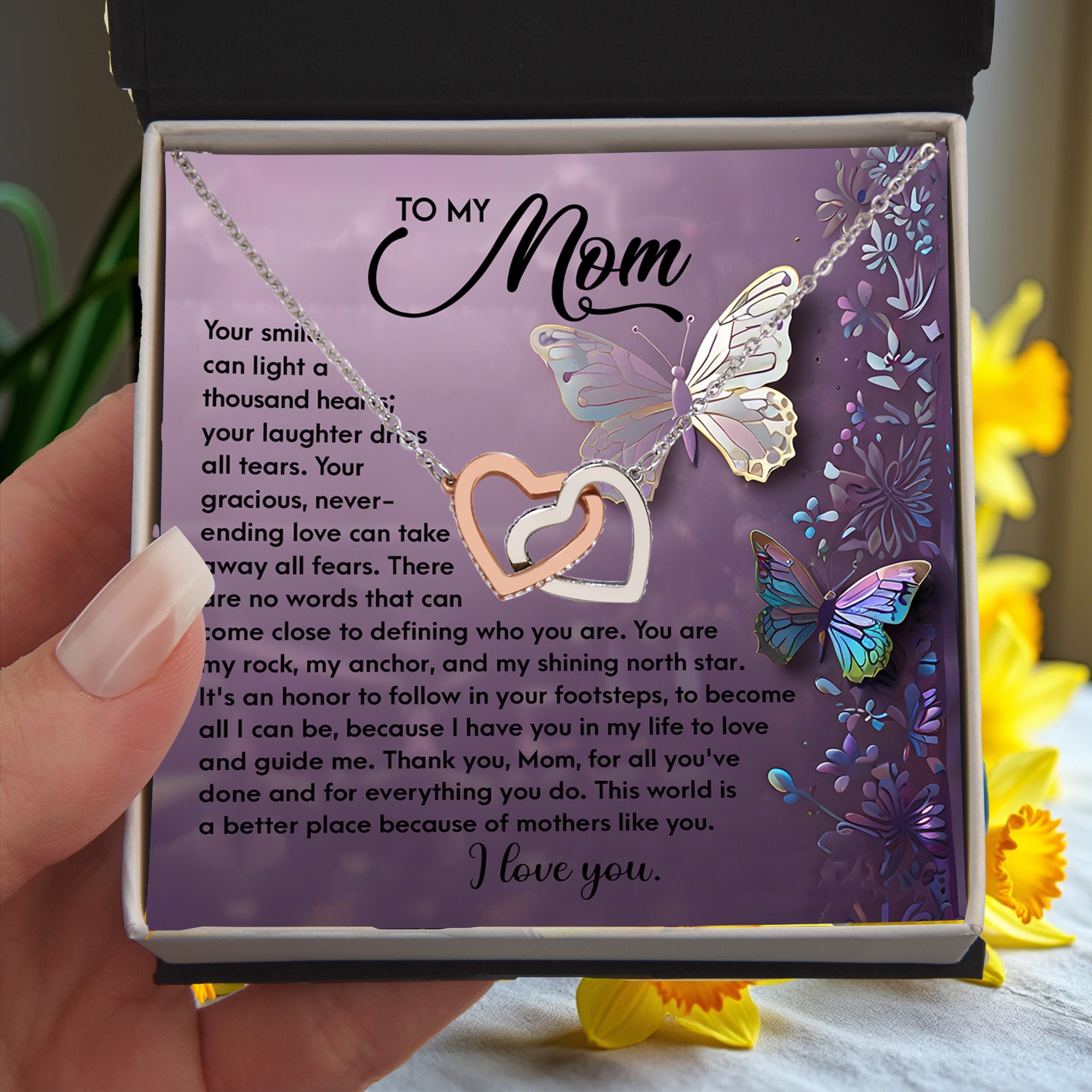To My Mom – You Are My Rock, My Anchor, and My Shining North Star – Necklace Gift of Love and Gratitude - Mallard Moon Gift Shop