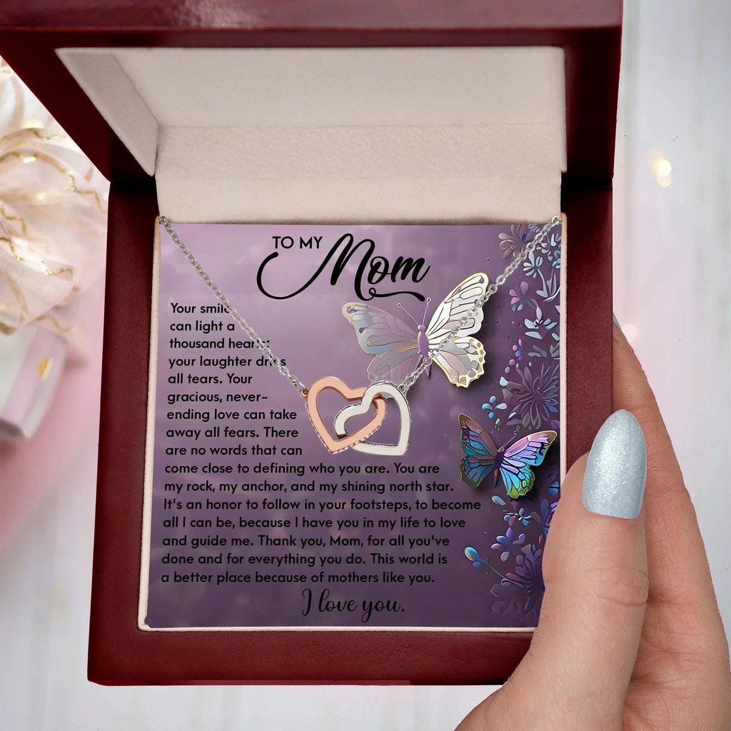 To My Mom – You Are My Rock, My Anchor, and My Shining North Star – Necklace Gift of Love and Gratitude