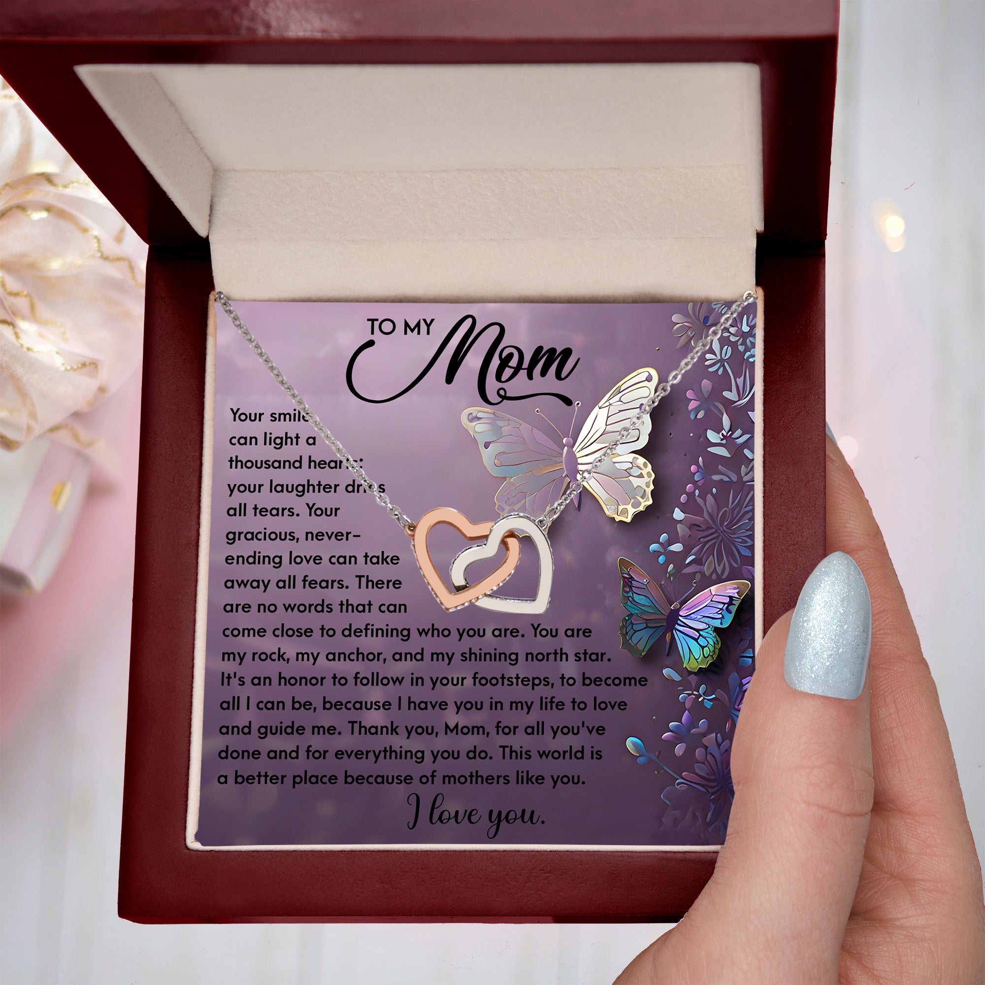 To My Mom – You Are My Rock, My Anchor, and My Shining North Star – Necklace Gift of Love and Gratitude - Mallard Moon Gift Shop
