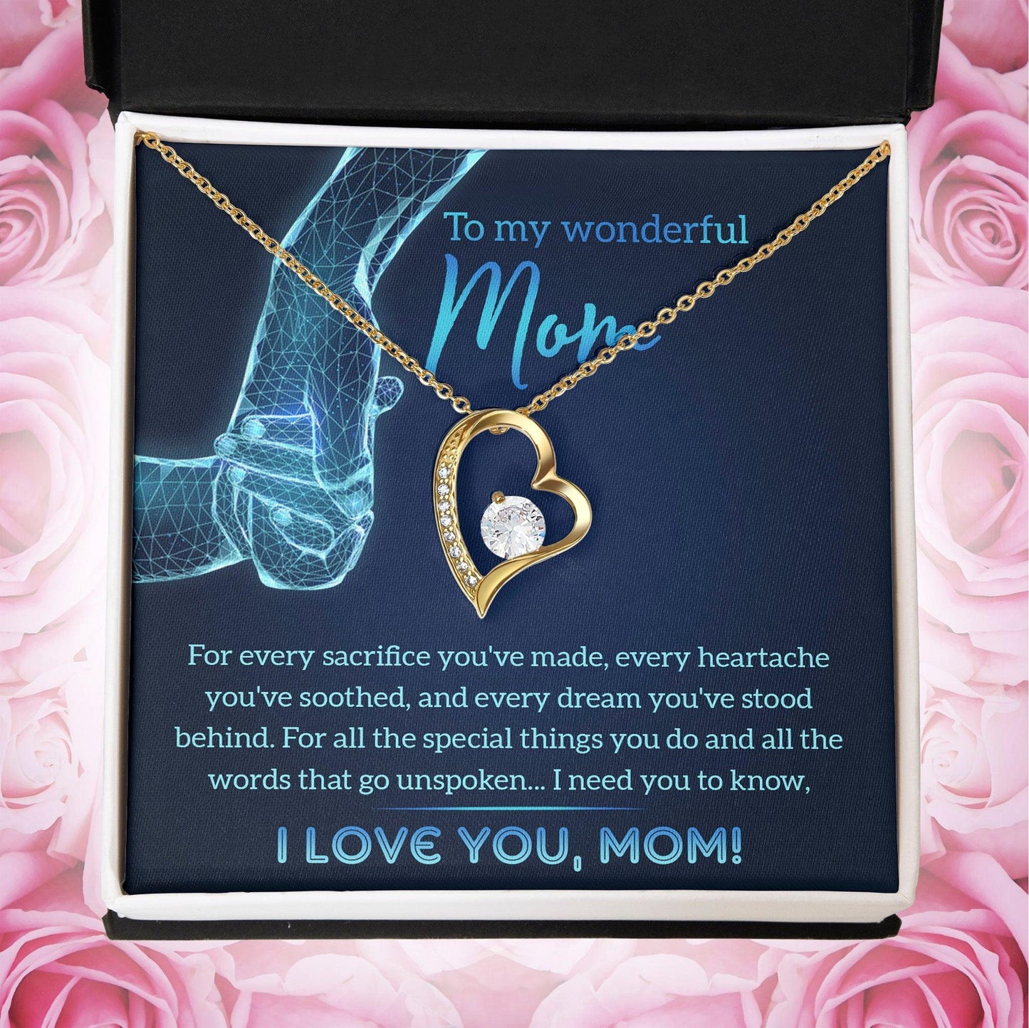 To My Wonderful Mom You Stood Behind My Dreams Forever Love Heart Pendant Necklace - Mallard Moon Gift Shop