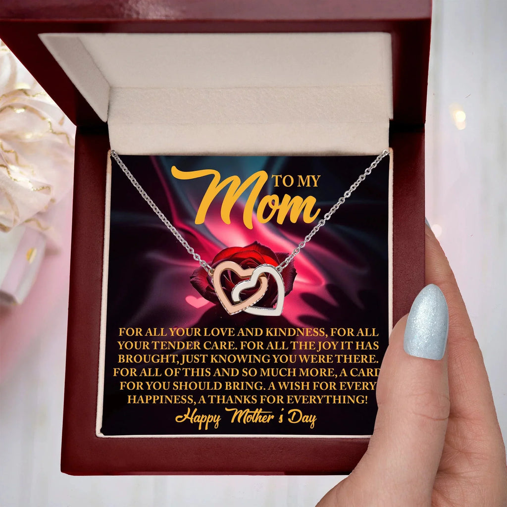 To My Mom - For All Your Tender Care- Heartfelt Mother's Day Necklace Gift