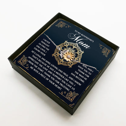 To My Boyfriend's Mom – Thank You for Trusting Me with a Piece of Your Heart – Elegant and Meaningful Sunflower Bracelet Gift - Mallard Moon Gift Shop