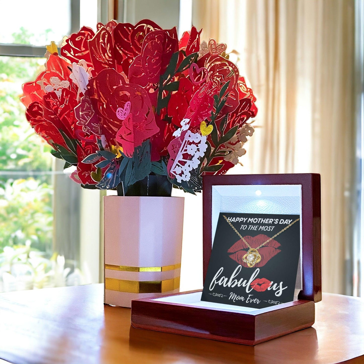 Gift for Mom- Happy Mother's Day to The Most Fabulous Mom - Love Knot Necklace - Mallard Moon Gift Shop