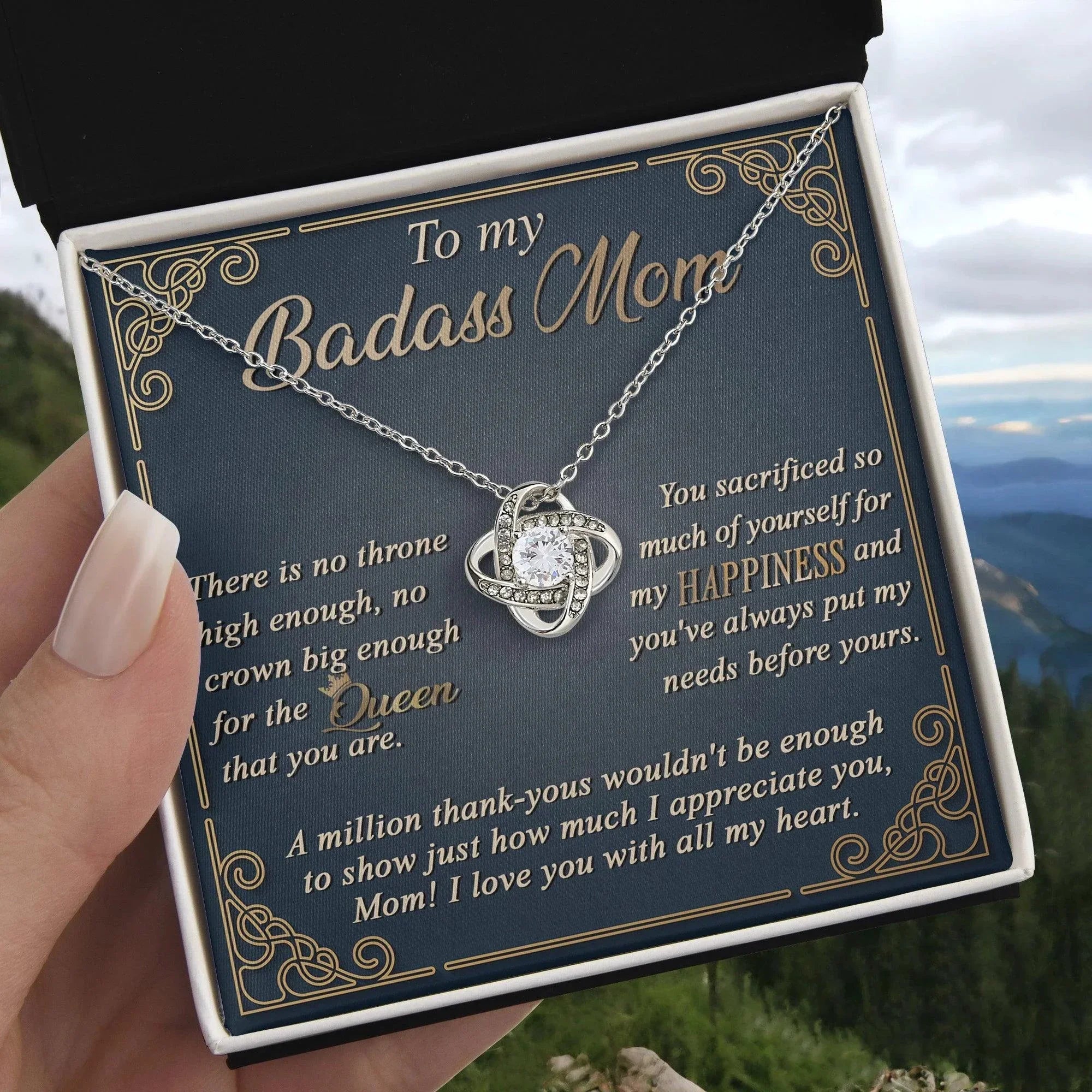 Gift for Mom You are a Queen - Love Knot Necklace