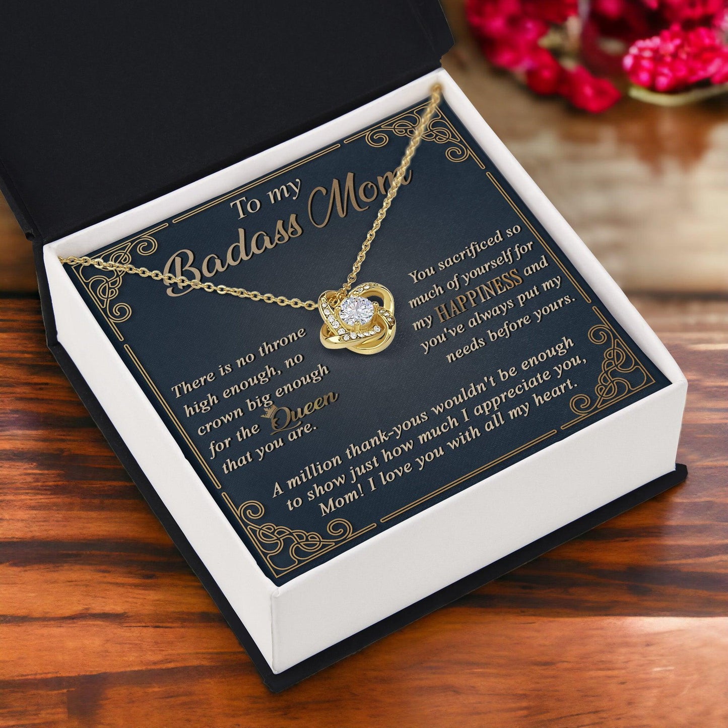 Gift for Mom You are a Queen - Love Knot Necklace - Mallard Moon Gift Shop