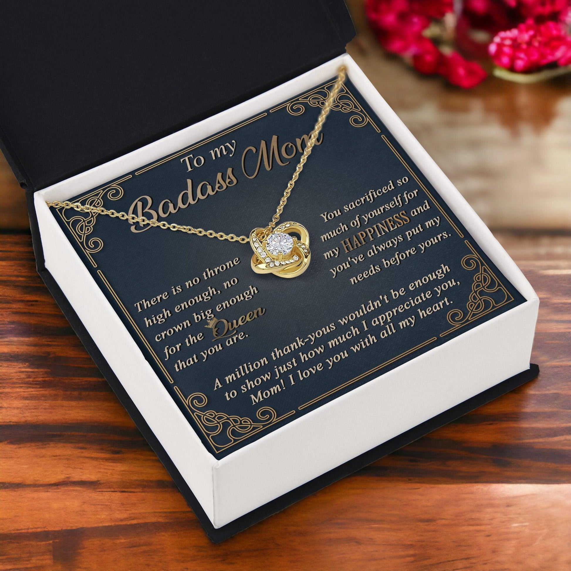 Gift for Mom You are a Queen - Love Knot Necklace - Mallard Moon Gift Shop