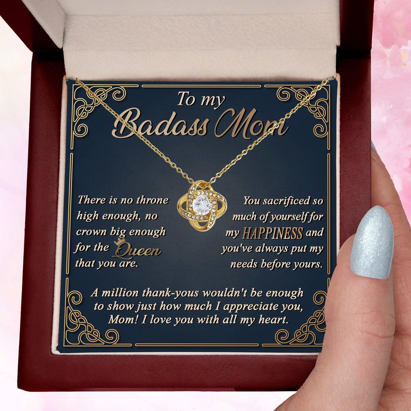 Gift for Mom You are a Queen - Love Knot Necklace - Mallard Moon Gift Shop