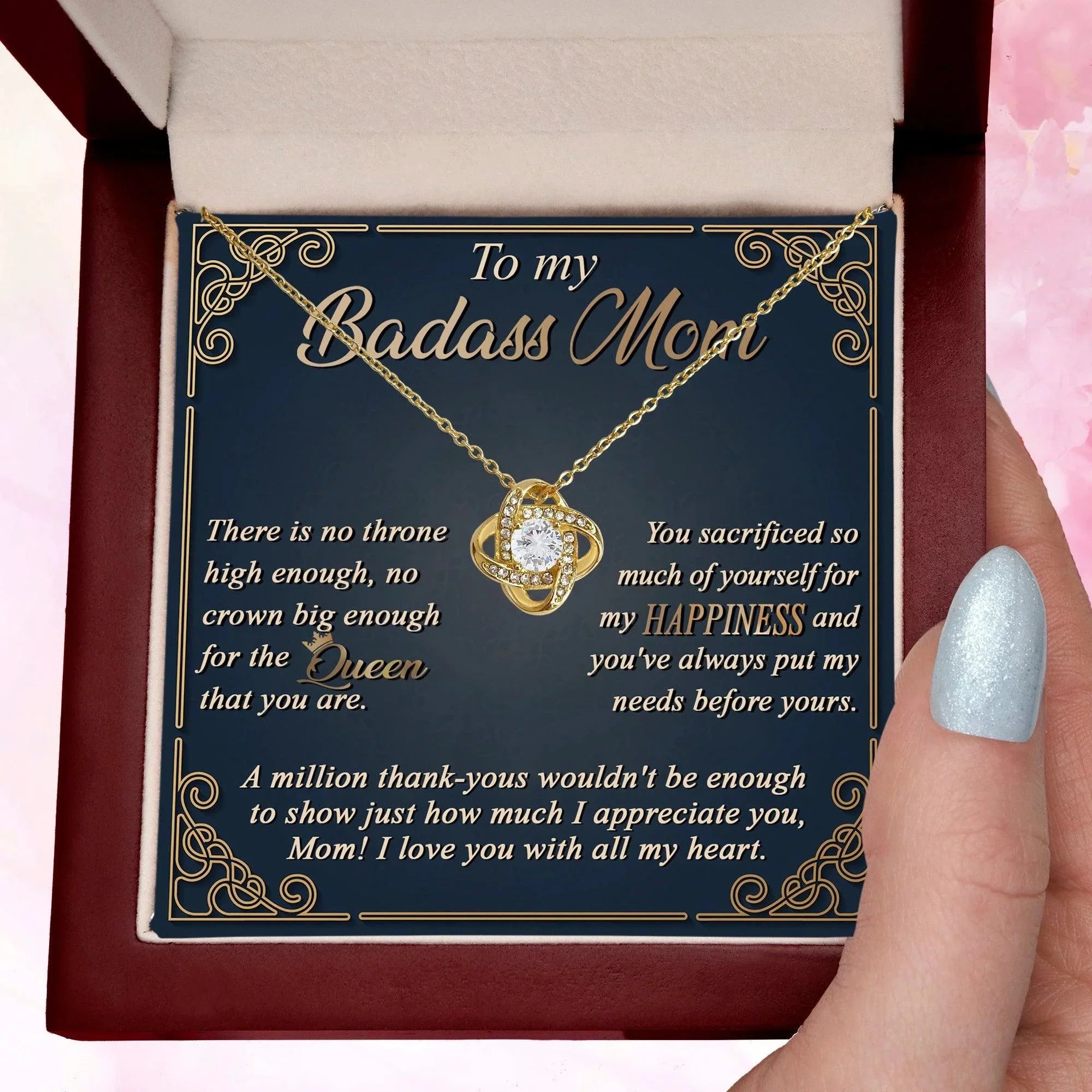 Gift for Mom You are a Queen - Love Knot Necklace