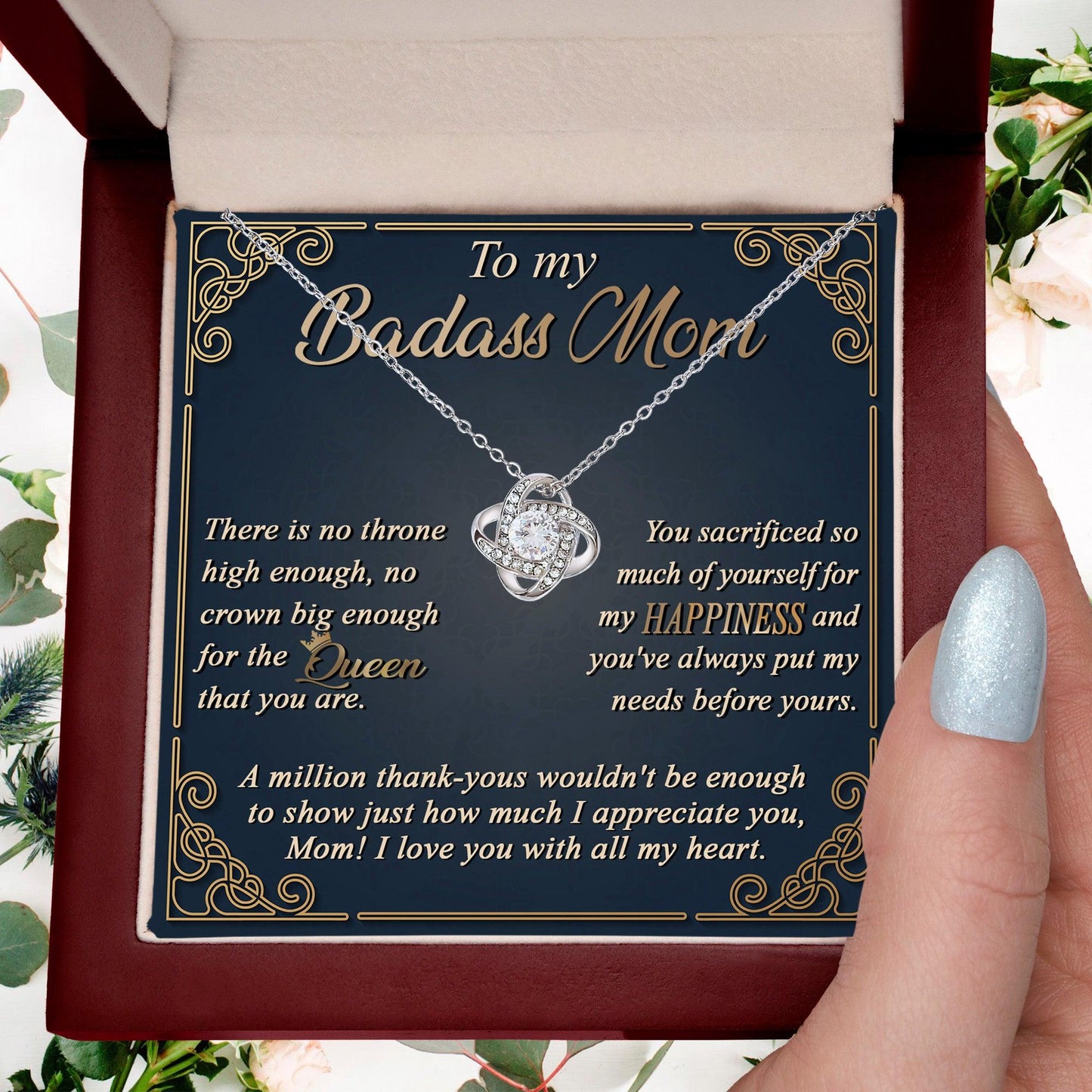 Gift for Mom You are a Queen - Love Knot Necklace - Mallard Moon Gift Shop