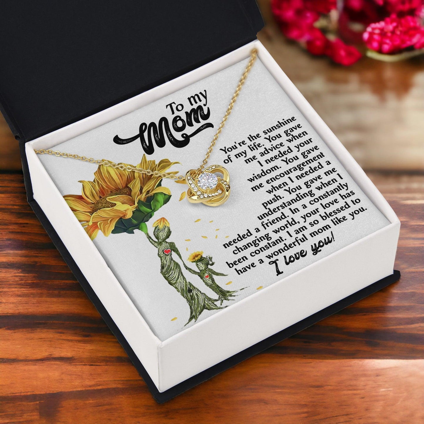 Mom you are The Sunshine in my Life - Love Knot Necklace - Mallard Moon Gift Shop