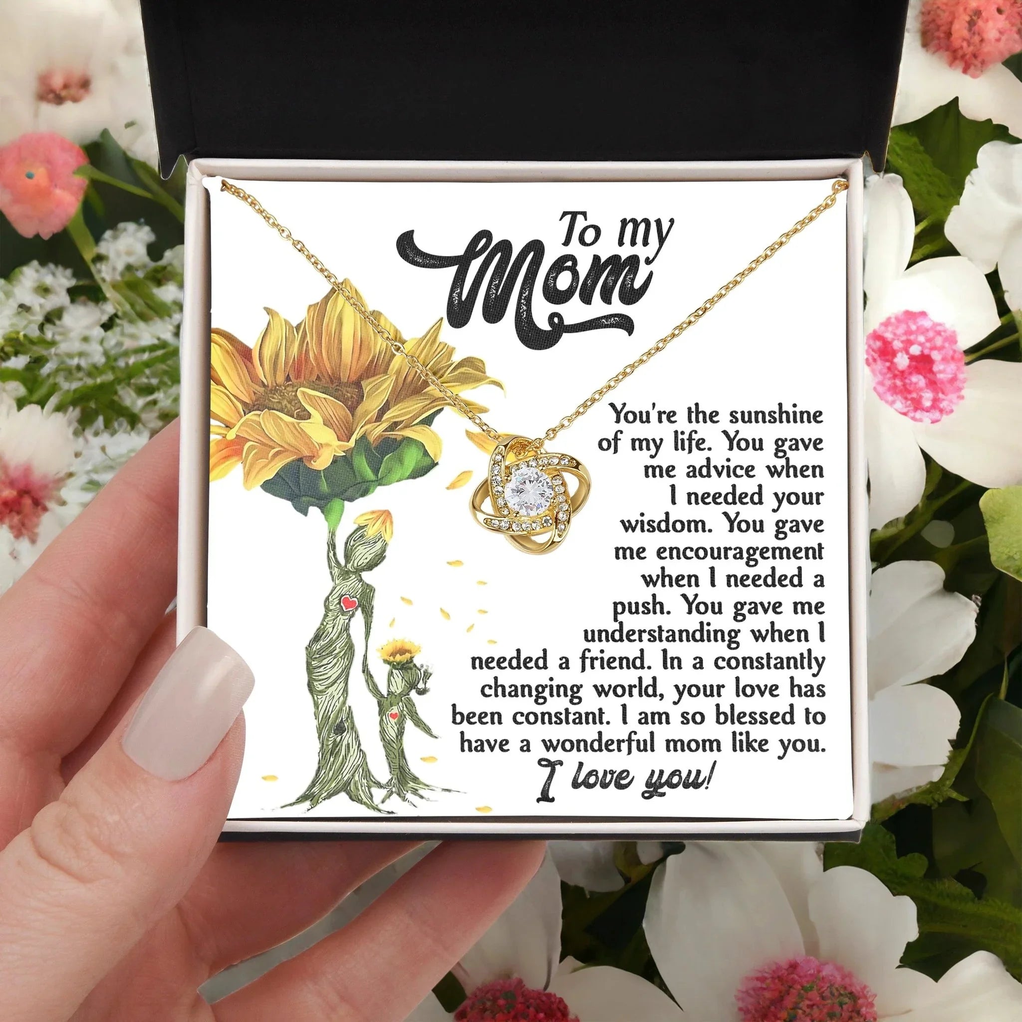 Mom you are The Sunshine in my Life - Love Knot Necklace