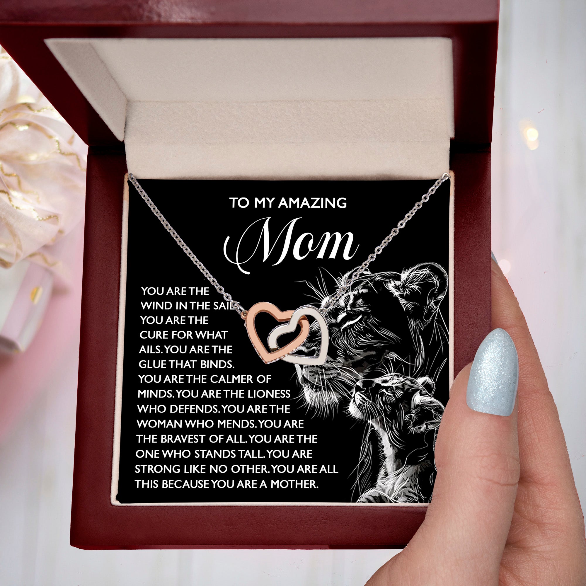 To My Amazing Mom – You Are the Wind in the Sails – Bold and Beautiful Tribute Mother's Day Birthday Necklace Gift - Mallard Moon Gift Shop