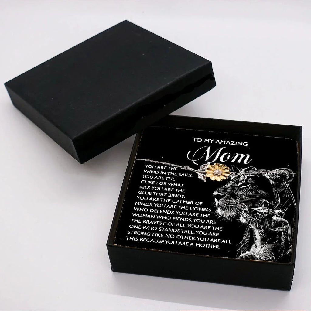 To My Amazing Mom – You Are the Wind in the Sails – Bold and Beautiful Tribute Mother's Day Birthday Sunflower Bracelet