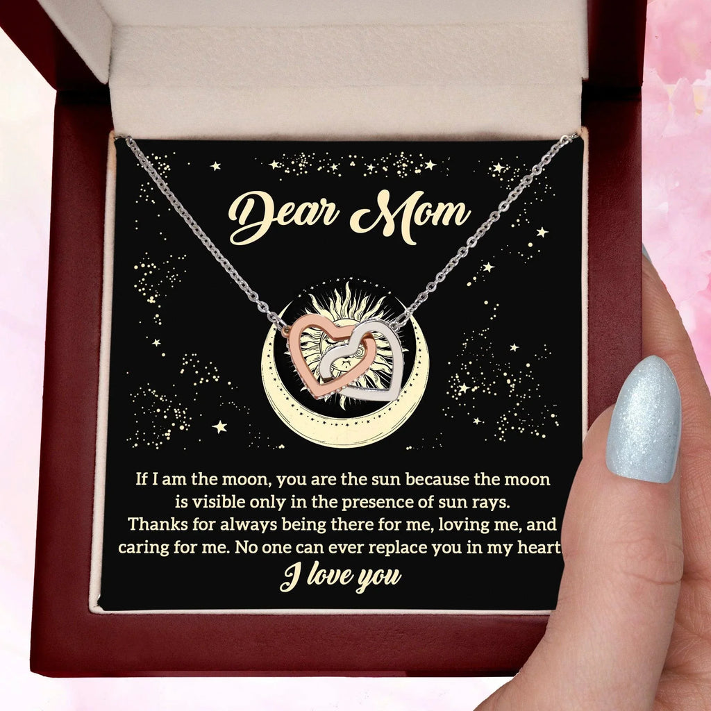 To My Mom You are the Sun Interlocking Hearts Necklace