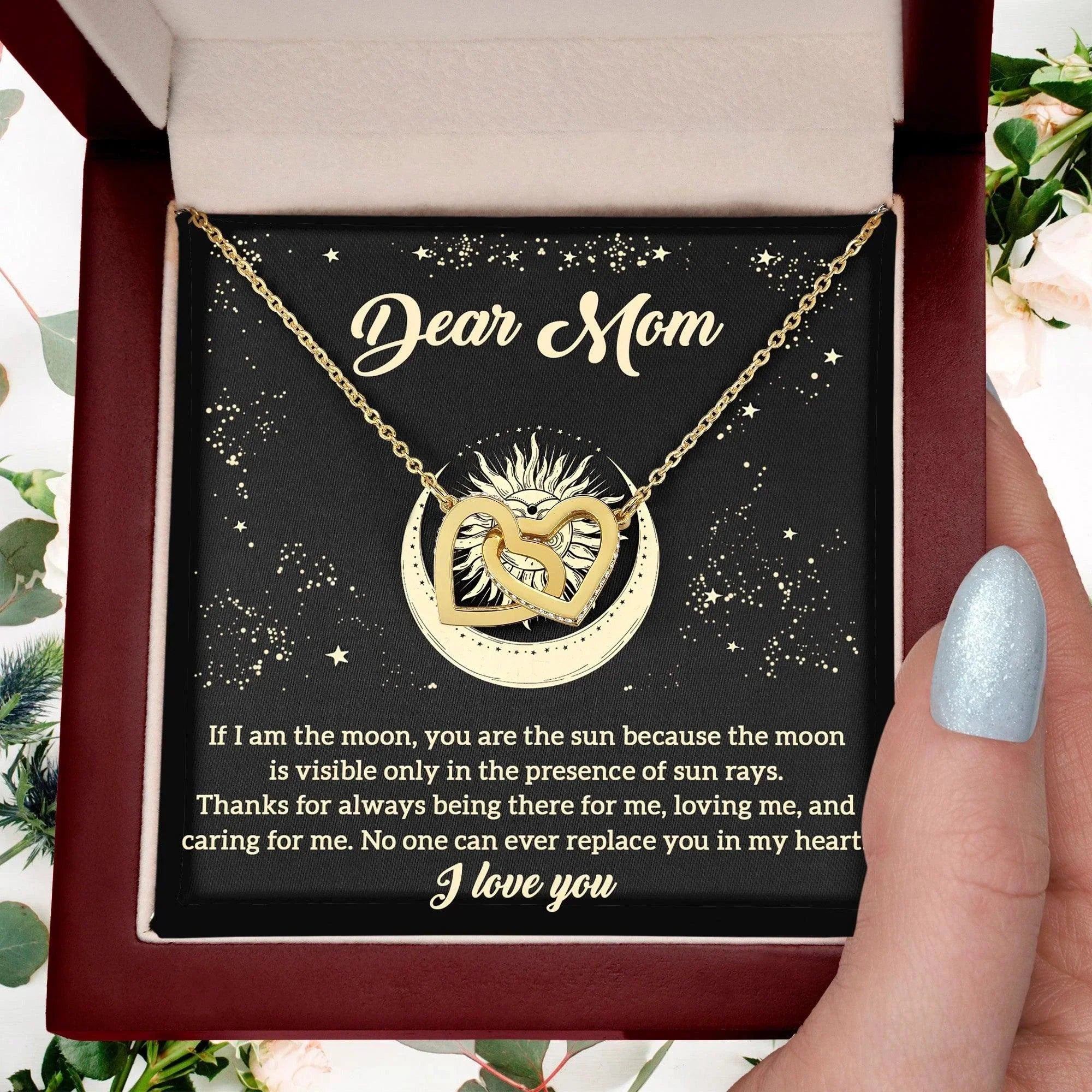 To My Mom You are the Sun Interlocking Hearts Necklace