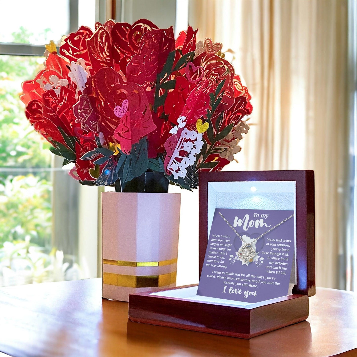 Gift for Mom from Son All the Ways You've Cared - Love Knot Necklace - Mallard Moon Gift Shop