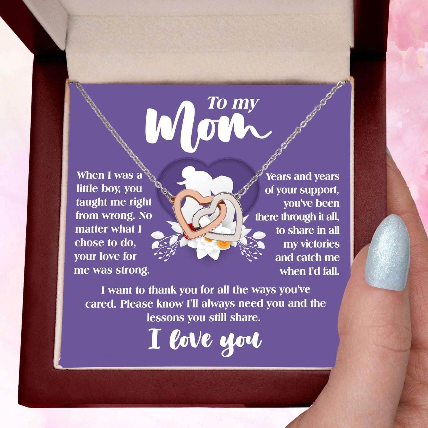 Gift for Mom from Son All the Ways You've Cared - Love Knot Necklace - Mallard Moon Gift Shop