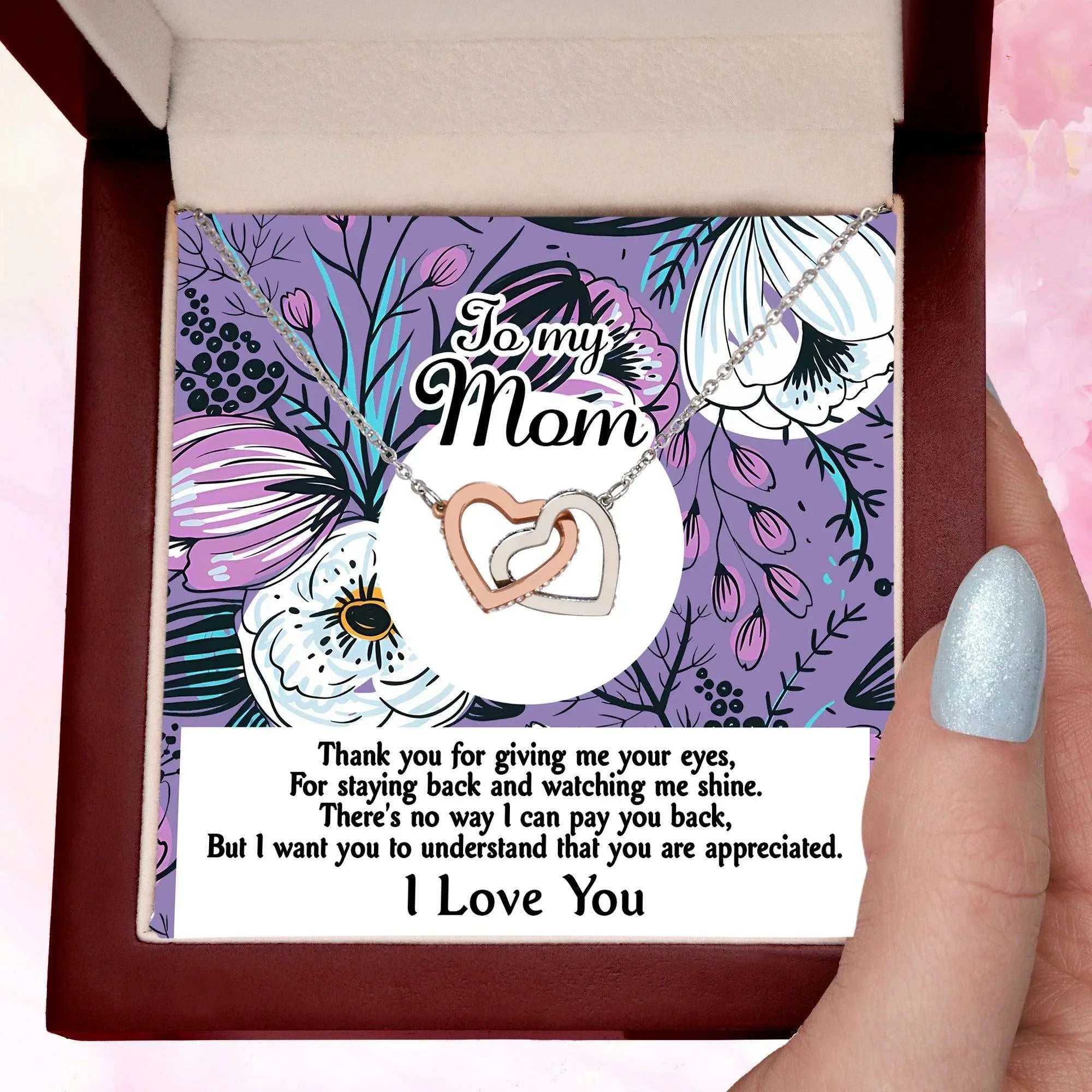 Gift for Mom-You Are Appreciated Interlocking Hearts Necklace