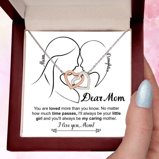 Gift for Mom I will always be your Little Girl Interlocking Hearts Necklace - Mallard Moon Gift Shop