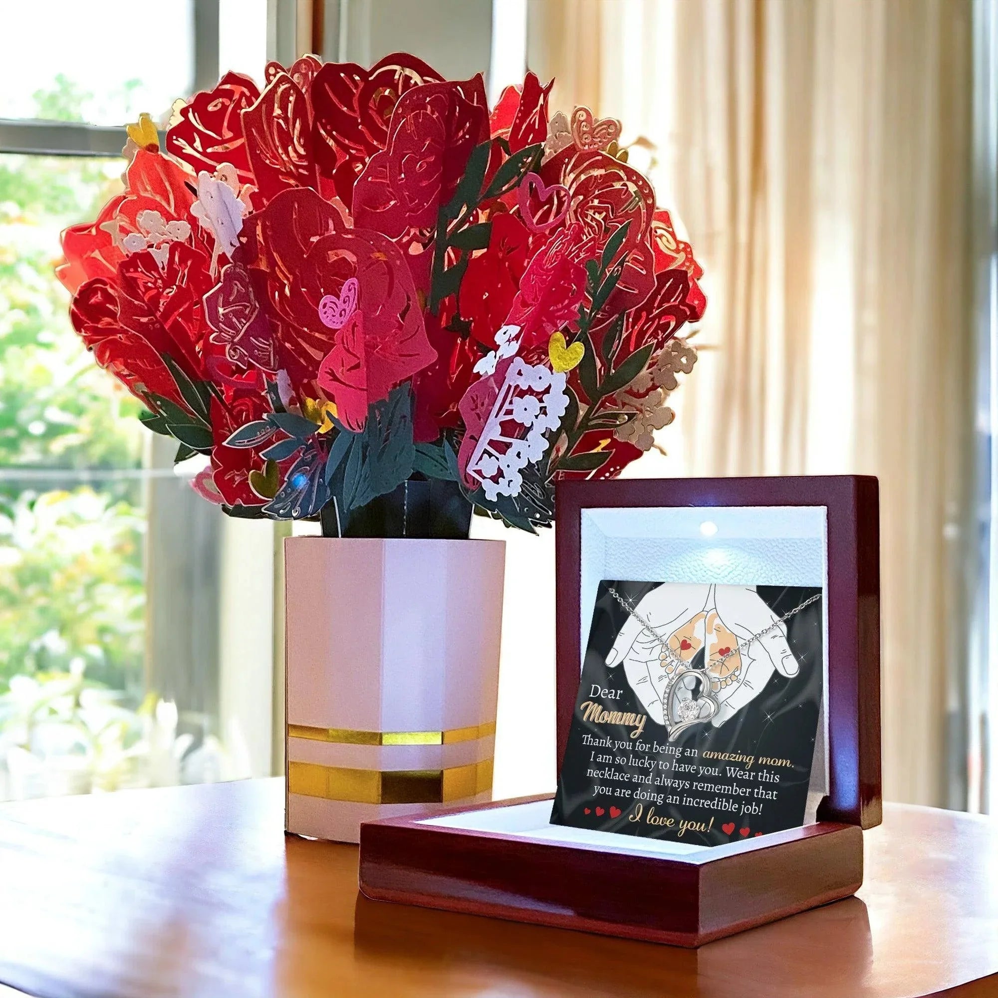 Gift for the Expectant Mom You are Doing An Incredible Job Forever Love Heart Pendant Necklace