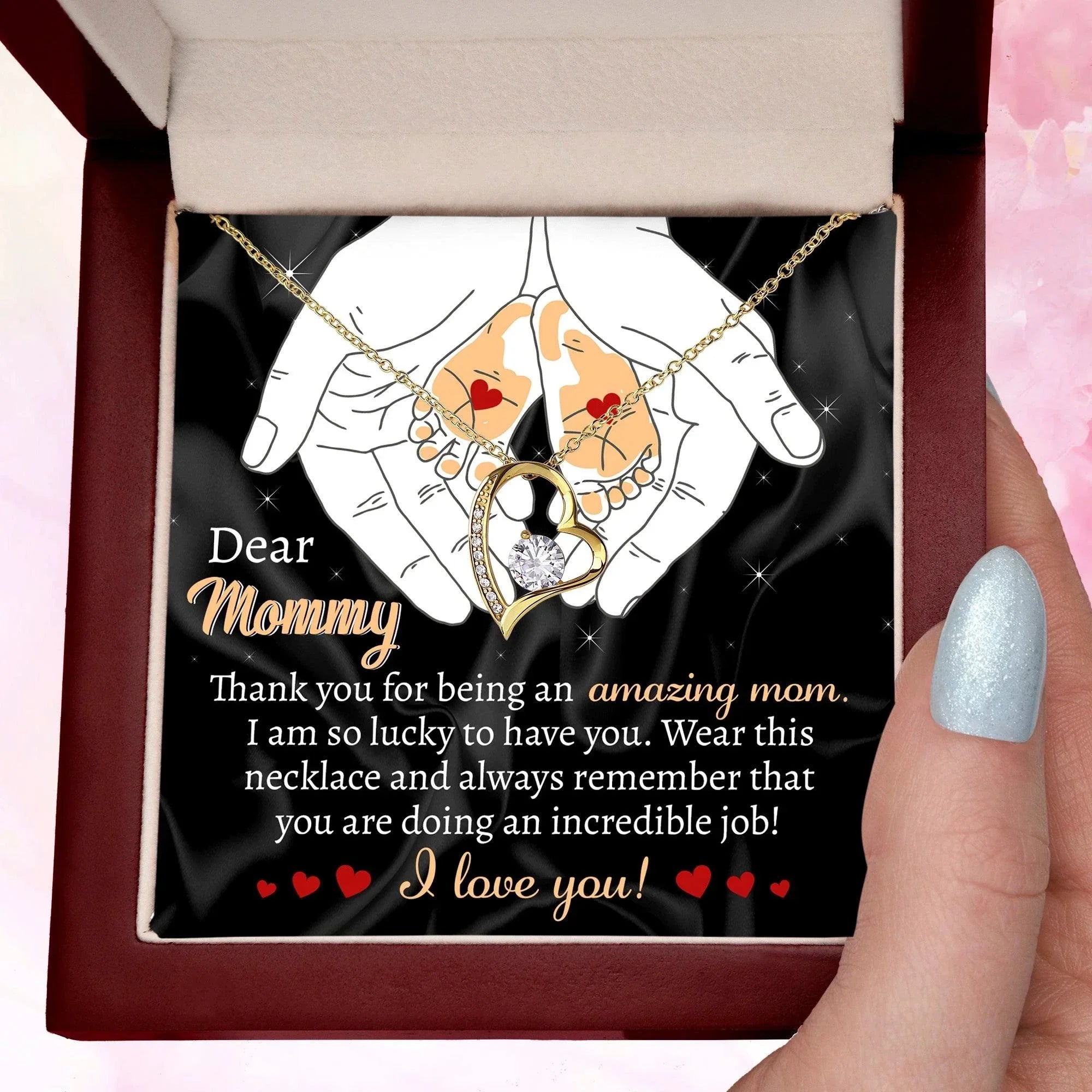Gift for the Expectant Mom You are Doing An Incredible Job Forever Love Heart Pendant Necklace