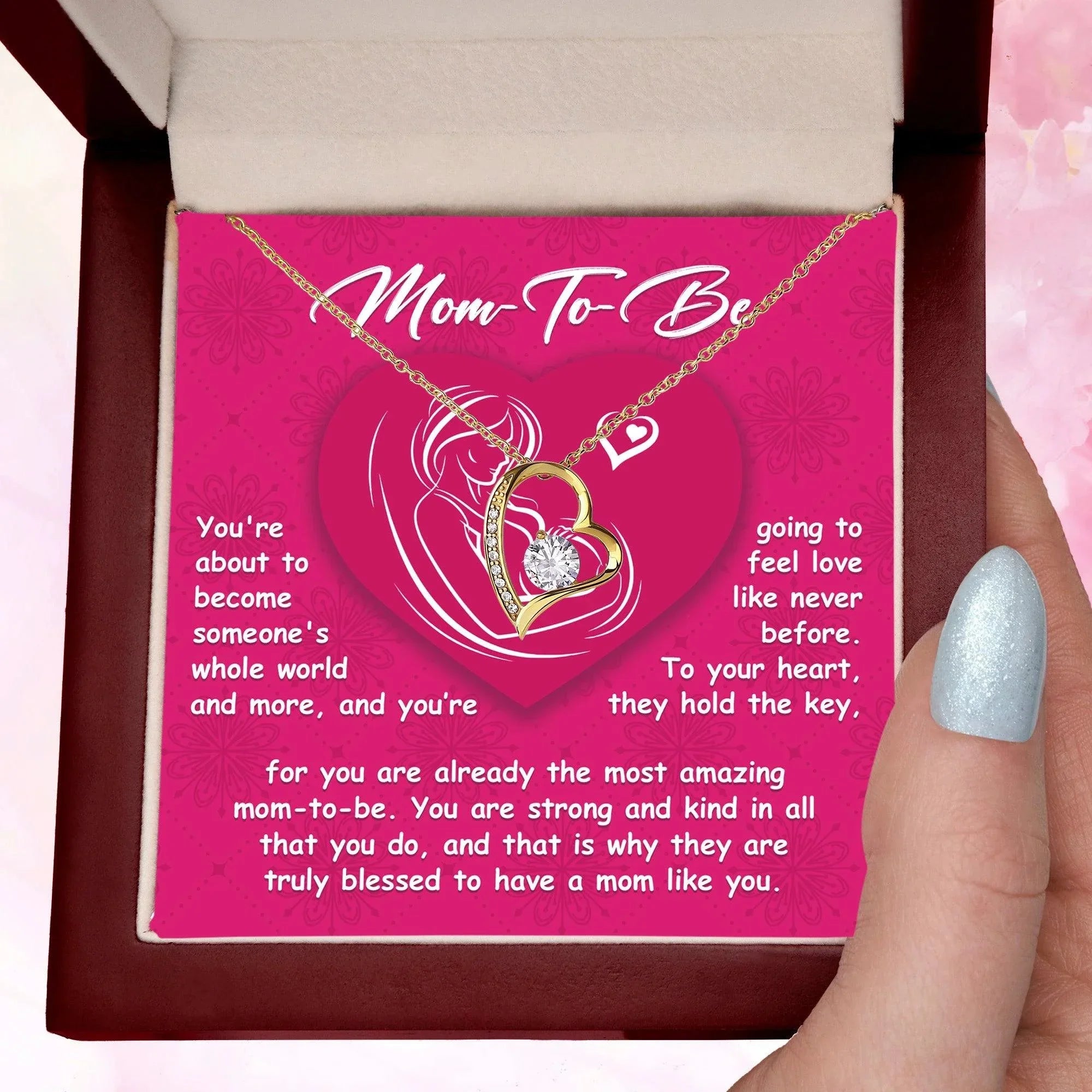 Gift for the Mom To Be You Will Soon Be Someone's Whole World Forever Love Heart Pendant Necklace