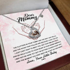 Dear Mommy I Can't Wait to Meet You Pregnancy Gift Baby Feet Pendant Necklace