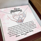 Dear Mommy I Can't Wait to Meet You Pregnancy Gift Baby Feet Pendant Necklace